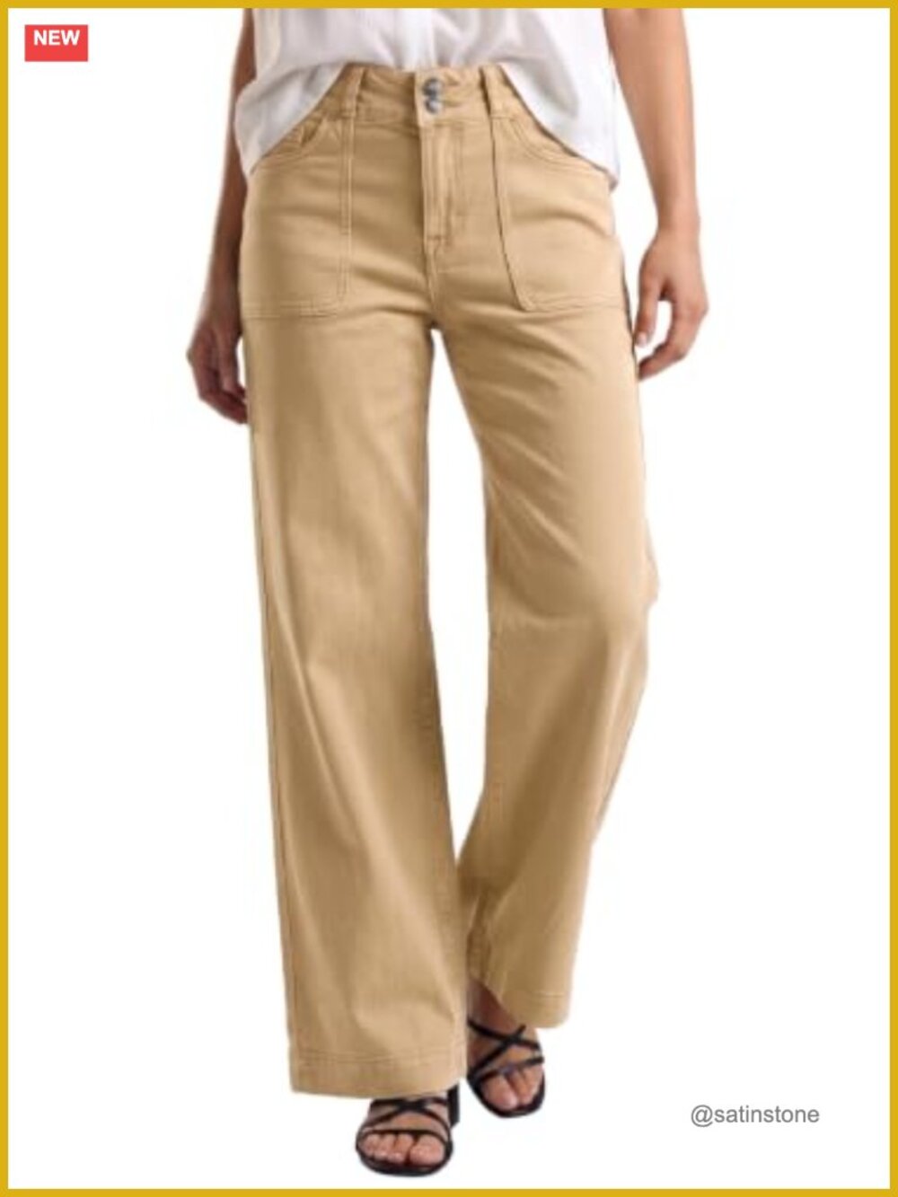 High Waisted Stretchy Straight Leg Jeans Double Button Tummy Control